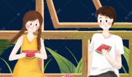 夏日吃瓜拍照情侣,情侣瓜拍秀恩爱瞬间